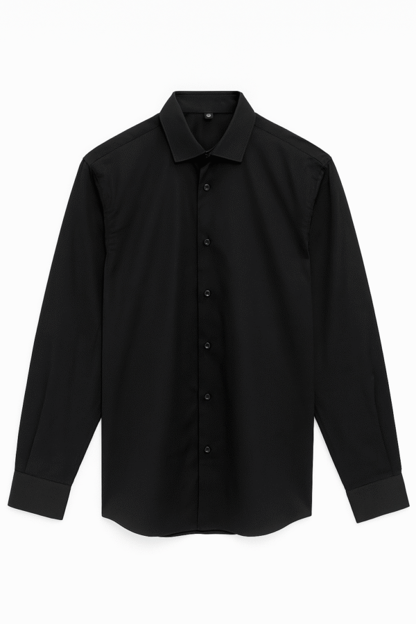 Këmishë Elegante Formale për Meshkuj, Ngjyrë e Zezë