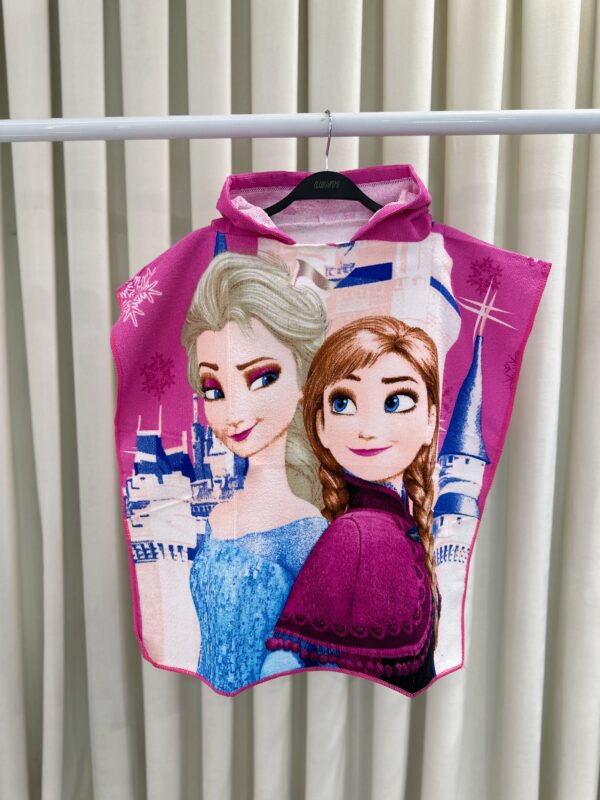 Peshqir Plazhi me Kapuç Frozen (Elsa & Anna) për Vajza