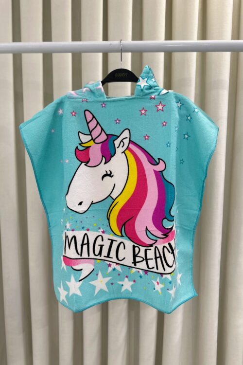 Peshqir Plazhi me Kapuç Unicorn “Magic Beach” për Fëmijë