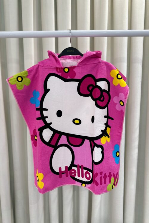 Peshqir Plazhi me Kapuç Hello Kitty për Fëmijë