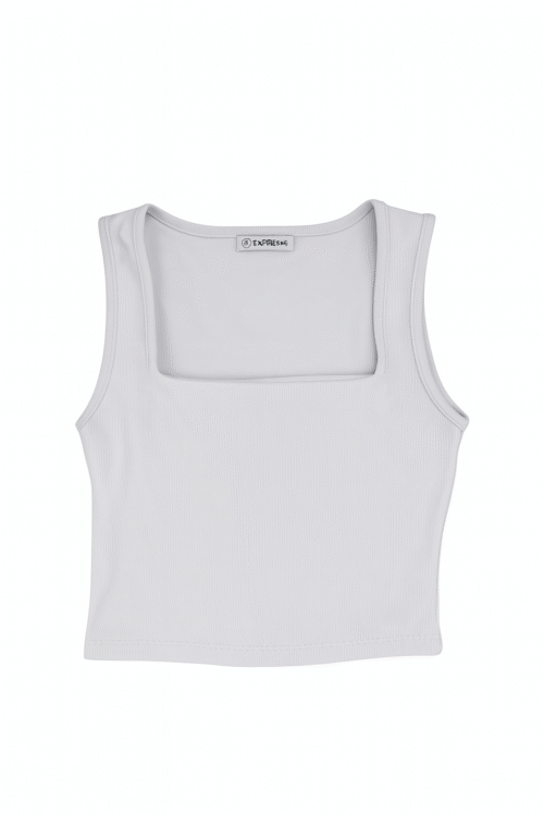 Certainly,  Top Tank në Ngjyrë Lejla të Çelët me Qafë Katrore