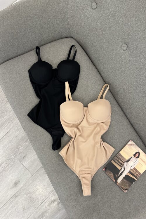 Bodysuit-ë Formësues Elegante: Nudo dhe i Zi