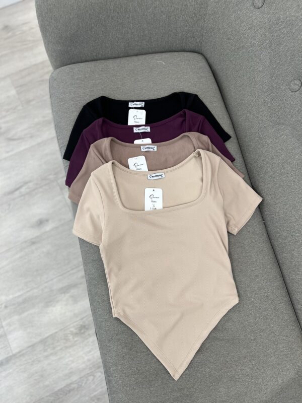 Body me Mëngë të Shkurtra dhe Qafë Katrore - Koleksioni Refresh Basic