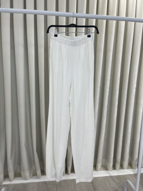 Pantallona Verore Wide-Leg të Bardha