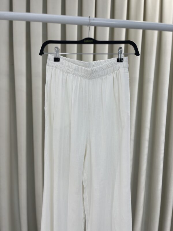Pantallona Verore Wide-Leg të Bardha - Figura 2