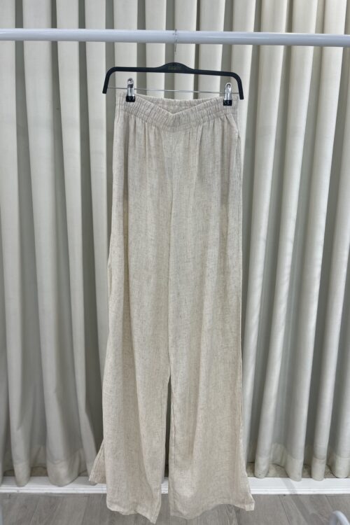 Pantallona Verore Wide-Leg në Ngjyrë Fildishi