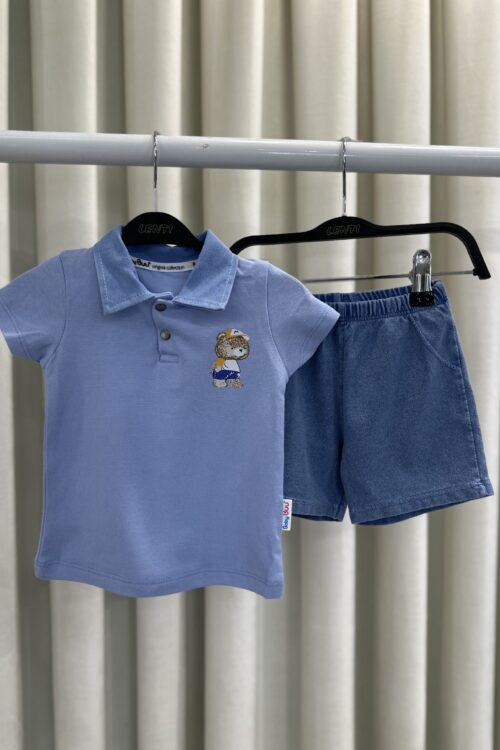 Set Polo Blu me Shorte Xhinse për Dje