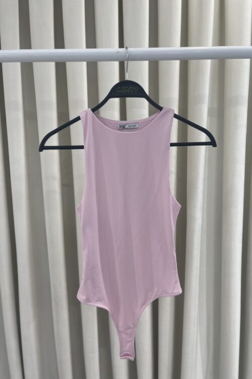 Body i Thjeshtë Rozë Pastel, pa Mëngë