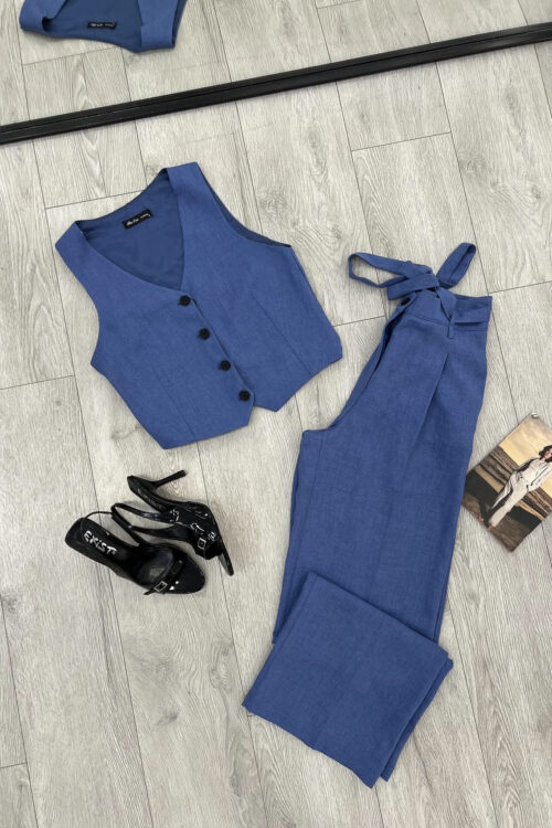 Set Blu me Jelek dhe Pantallona të Gjëra