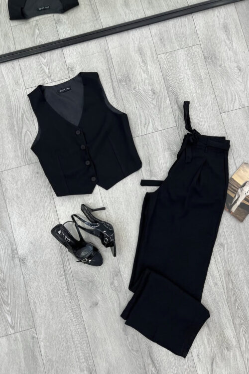 Set i Zi Elegant me Jelek dhe Pantallona të Gjëra