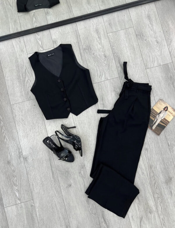 Set i Zi Elegant me Jelek dhe Pantallona të Gjëra