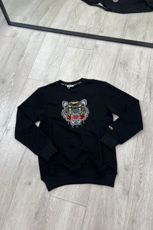 Duks i zi me printim tigri dhe logo Kenzo