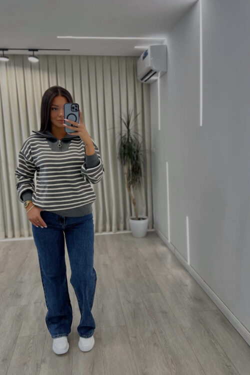 Farmerka ‘straight leg’ blu me bel të lartë