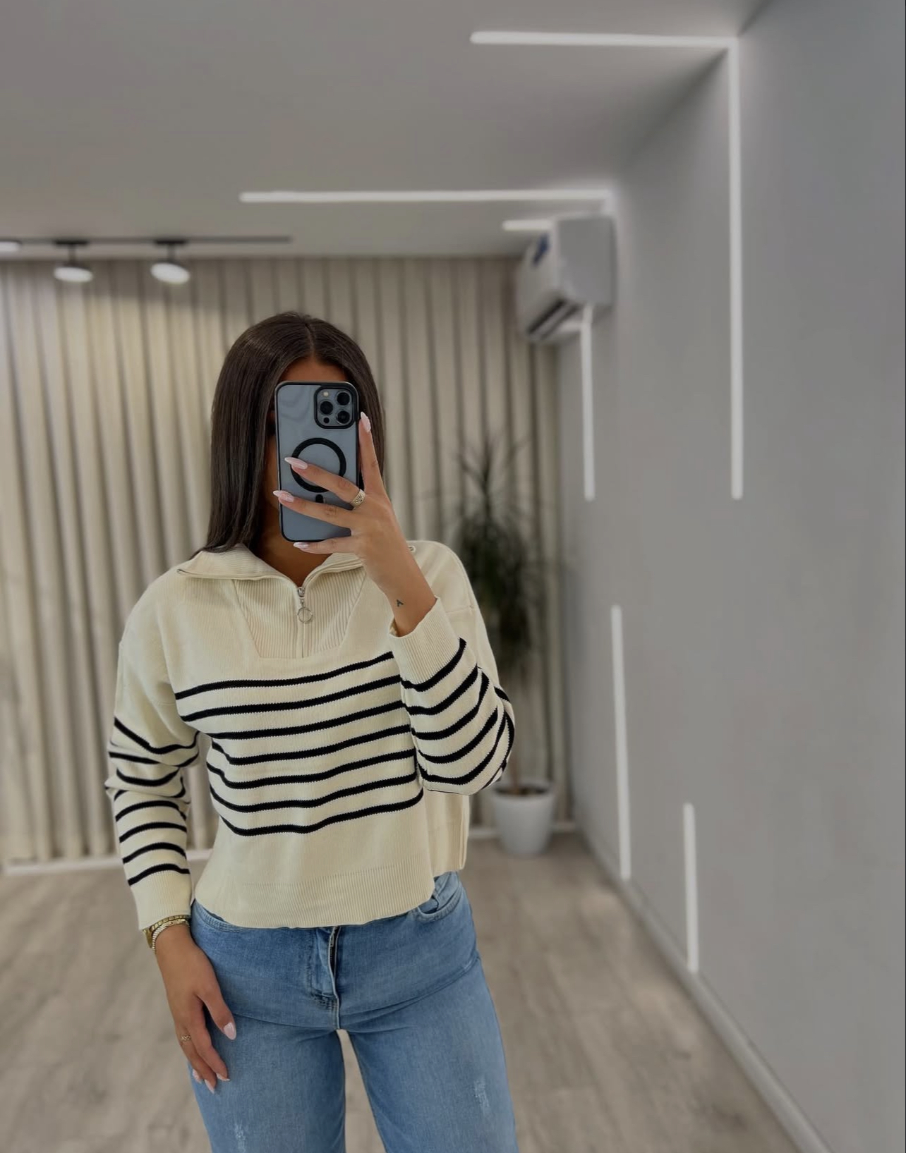 Xhamper ‘cropped’ me vija dhe jakë me zinxhir