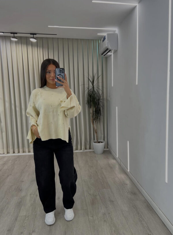 Farmerka 'straight leg' të zinj me bel të lartë - Figura 2