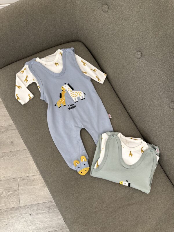 Set Tutash për Bebe me Dizajn Xhirafe "I Love Mummy"