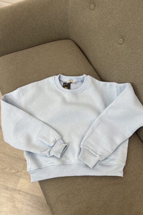 Pulovër Blu e Çelur Basic për Vjeshtë