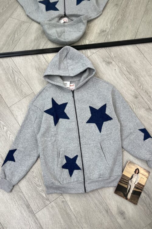 Hoodie gri me yje