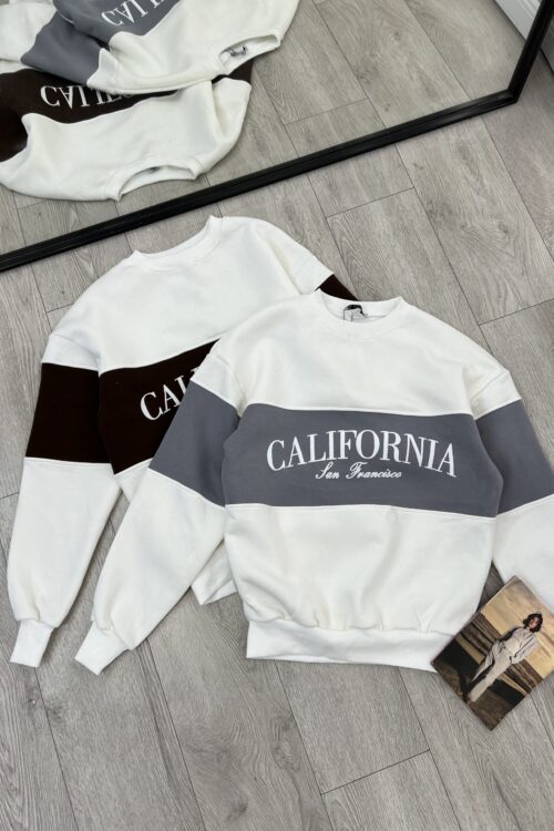 Bluzë me Mëngë të Gjata me Shkrimin “California”