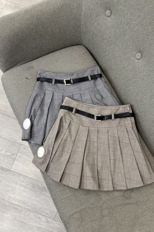 Funde Mini me Pala (Pleated) dhe Brez, Me Dizajn Skoc/Katro