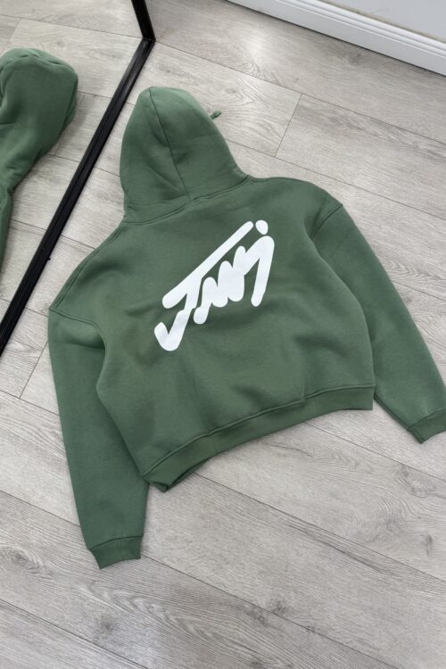 Hoodie “Future Youth” – Sage Green Back-Graphic