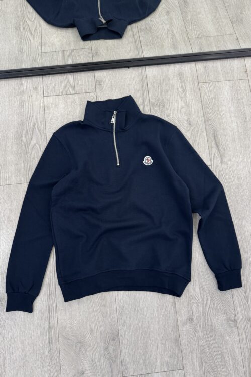 Bluzë Moncler me Gjysmë Zinxhir – Blu Marinë (Navy) – 2XL – Teget
